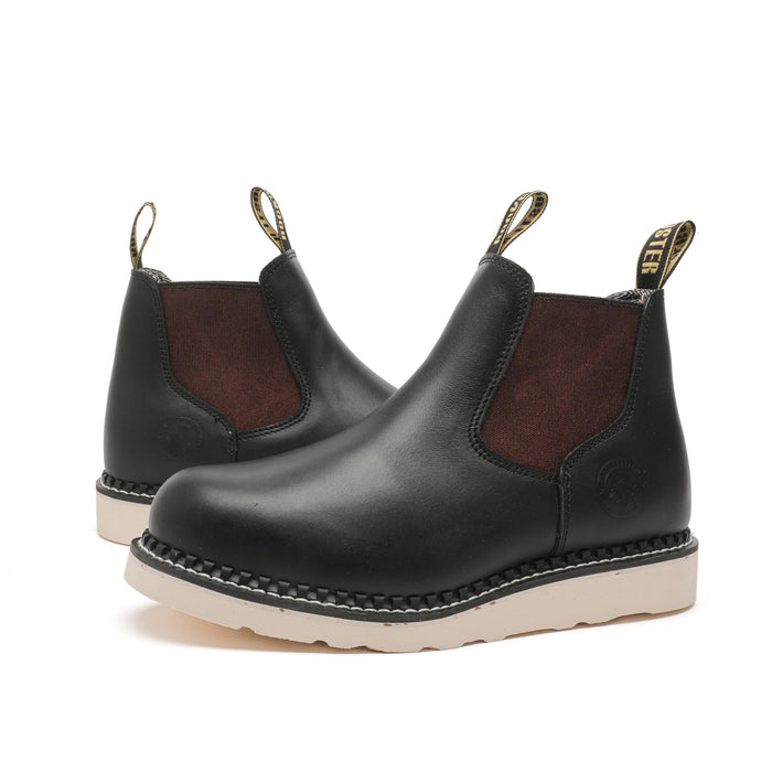 ROCKROOSTER Trinidad Men's 6 inch Black Steel Toe Wedge Work Boots VAP2303 - Rock Rooster Footwear Inc