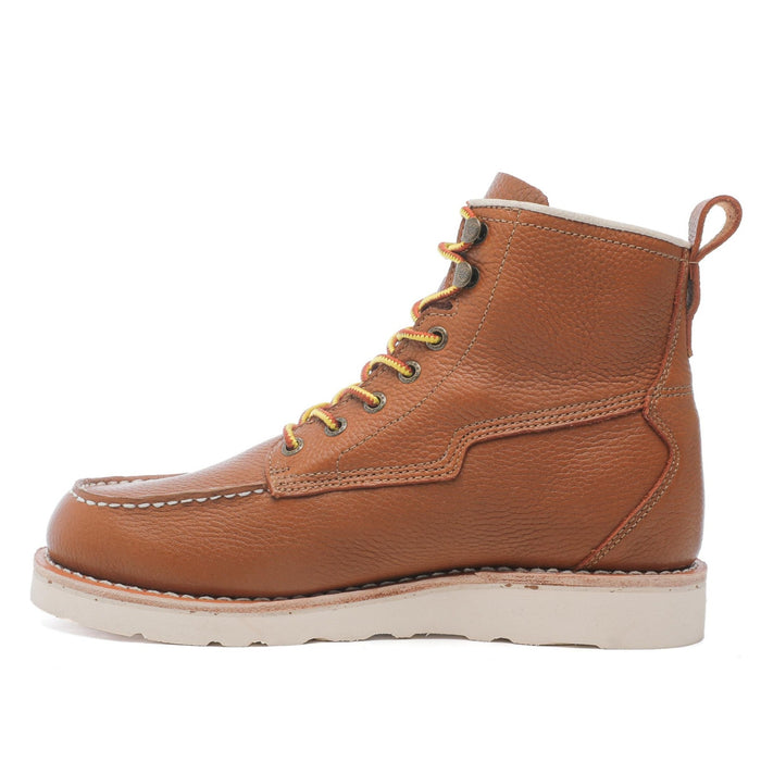 ROCKROOSTER Trinidad Men's 6 inch Brown soft toe wedge work boots VAP2306 - Rock Rooster Footwear Inc