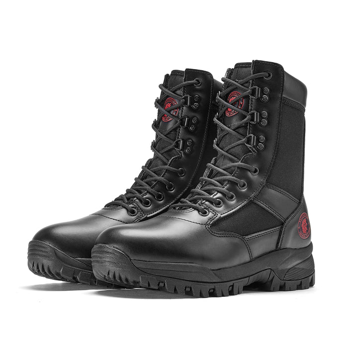 ROCKROOSTER 8 inch Black Action leather Soft Toe Tactical and Law Enforcement Boots AB2663