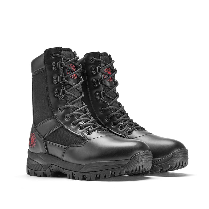 ROCKROOSTER 8 inch Black Action leather Soft Toe Tactical and Law Enforcement Boots AB2663
