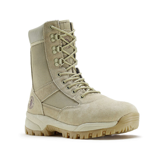 ROCKROOSTER 8 inch Sand Suede Leather Soft Toe Tactical and Law Enforcement Boots AB2664