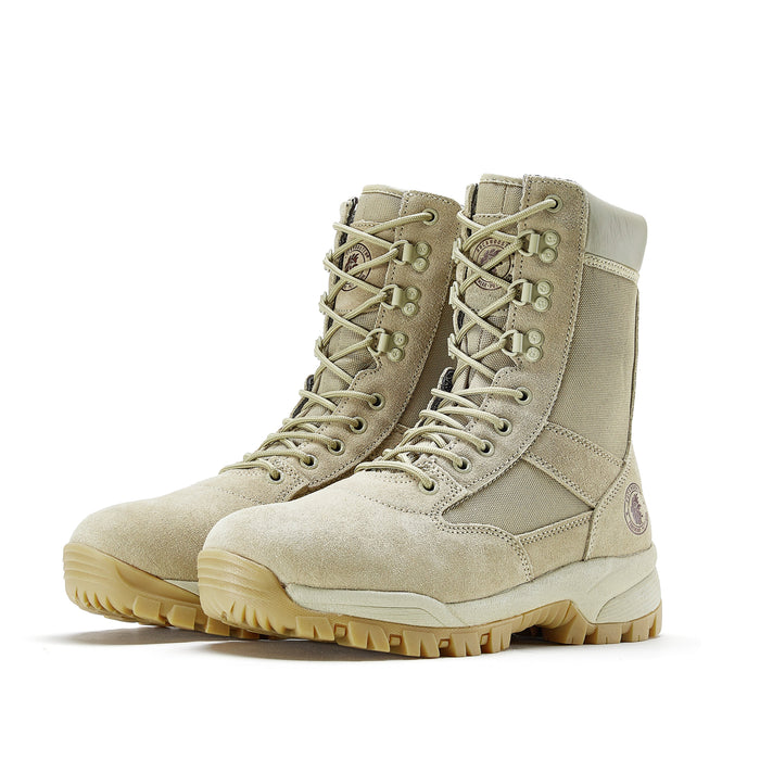 ROCKROOSTER 8 inch Sand Suede Leather Soft Toe Tactical and Law Enforcement Boots AB2664
