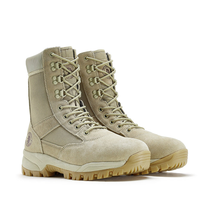 ROCKROOSTER 8 inch Sand Suede Leather Soft Toe Tactical and Law Enforcement Boots AB2664