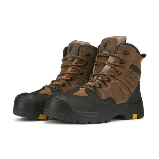 ROCKROOSTER Woodland Brown 6 inch Waterproof Safety Toe Leather Work Boots AK669 - Rock Rooster Footwear Inc