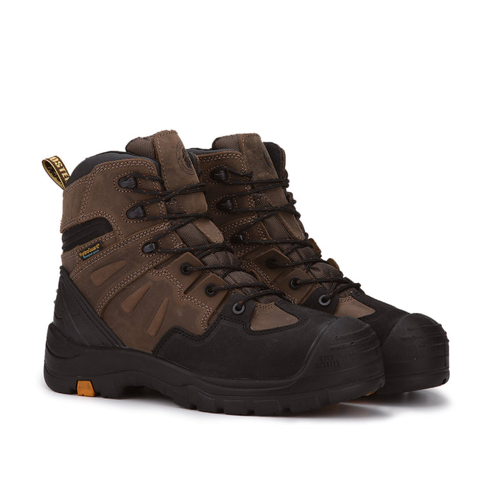 ROCKROOSTER Woodland Dark Brown 6 inch Waterproof Soft Toe Leather Work Boots AK639 - Rock Rooster Footwear Inc