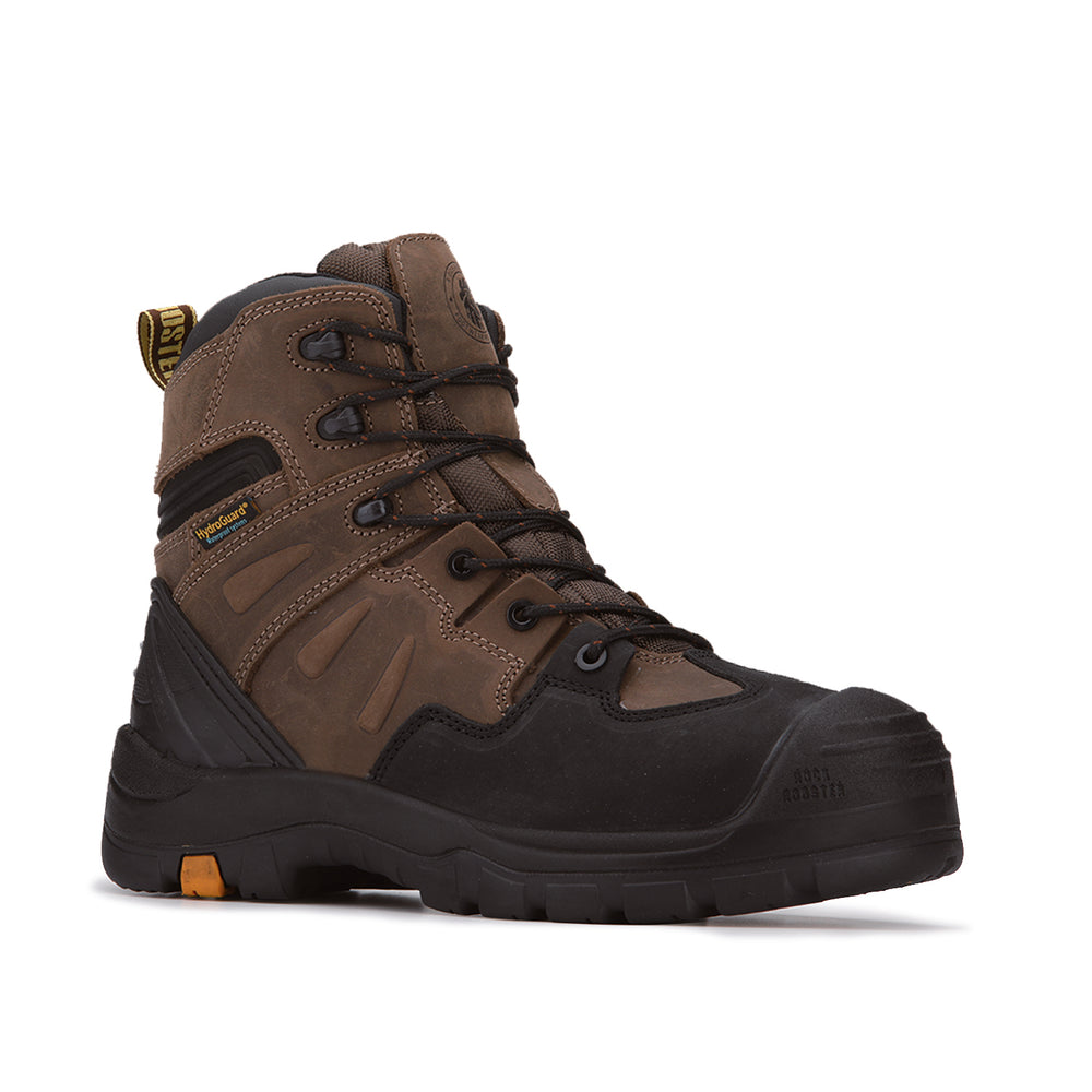 ROCKROOSTER Woodland Dark Brown 6 inch Waterproof Soft Toe Leather Work Boots AK639 - Rock Rooster Footwear Inc