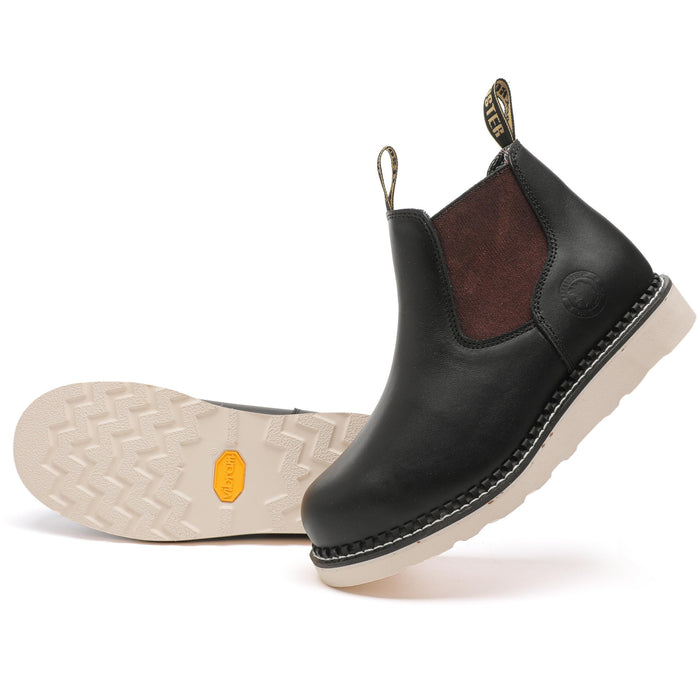 ROCKROOSTER Trinidad Men's 6 inch Black Steel Toe wedge work boots VAP2303 - Rock Rooster Footwear Inc