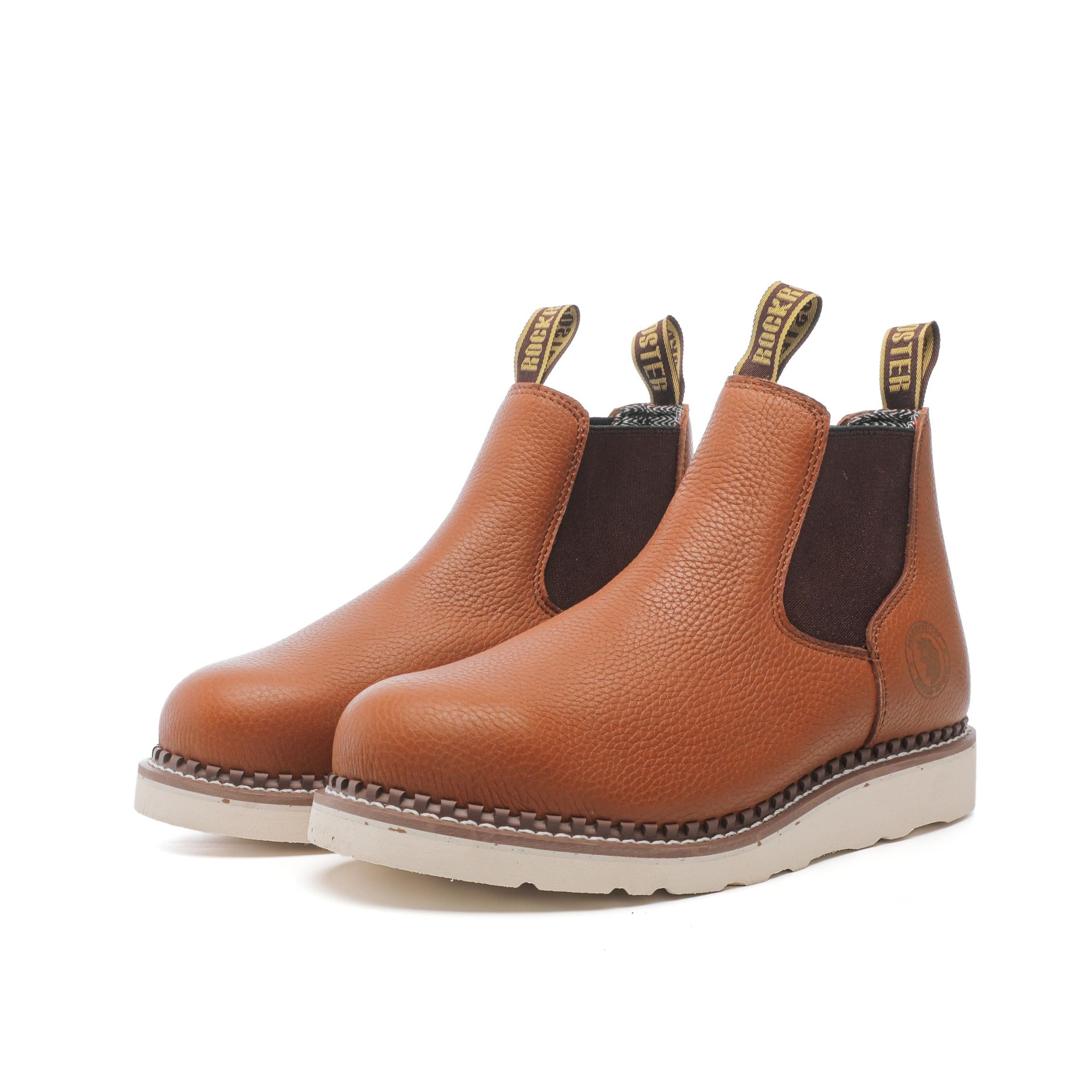 ROCKROOSTER Trinidad Men's 6 inch Brown Steel Toe Wedge Work Boots VAP